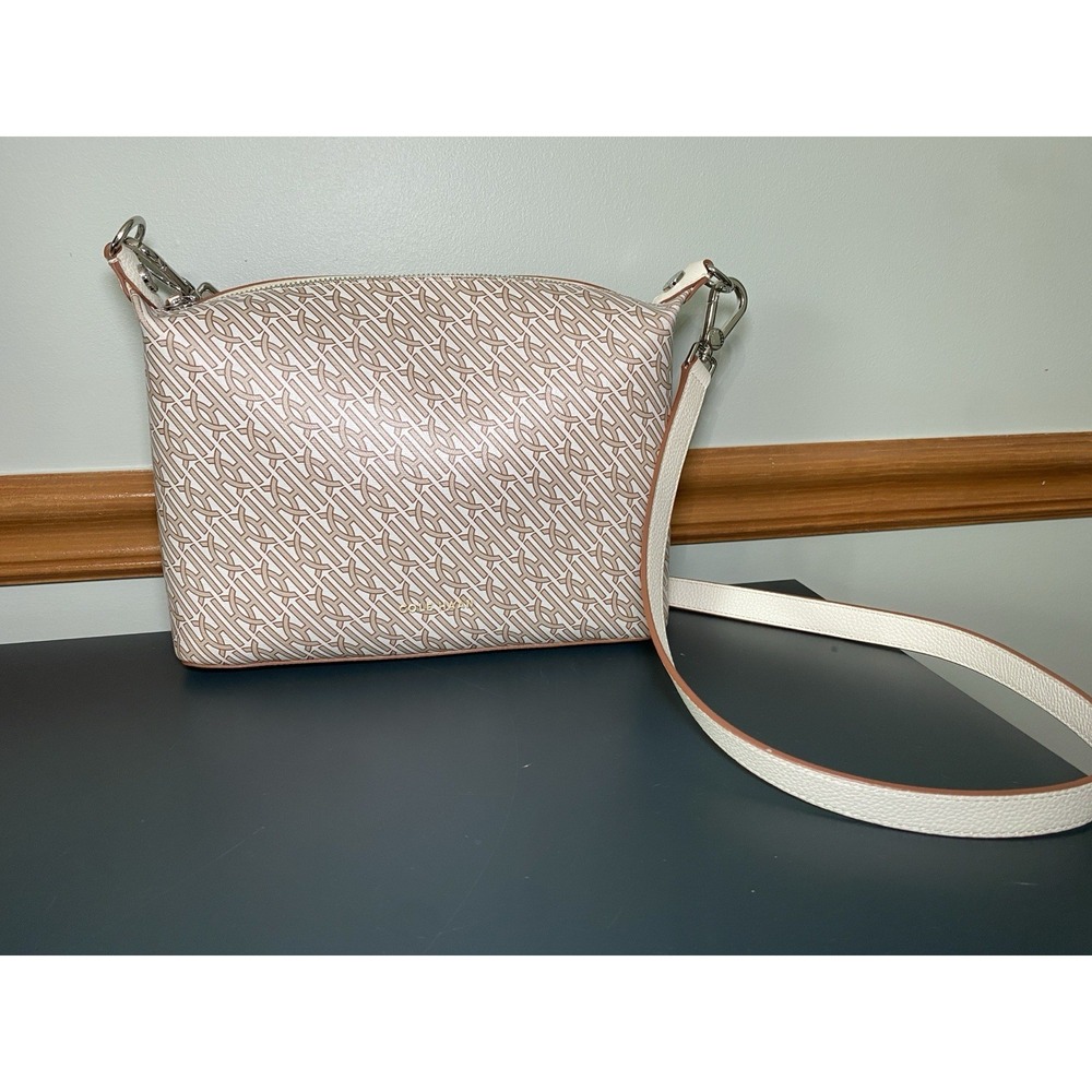 Cole Haan Neutral Brown Monogram Minimalist Crossbody Bag Chic Grand Series